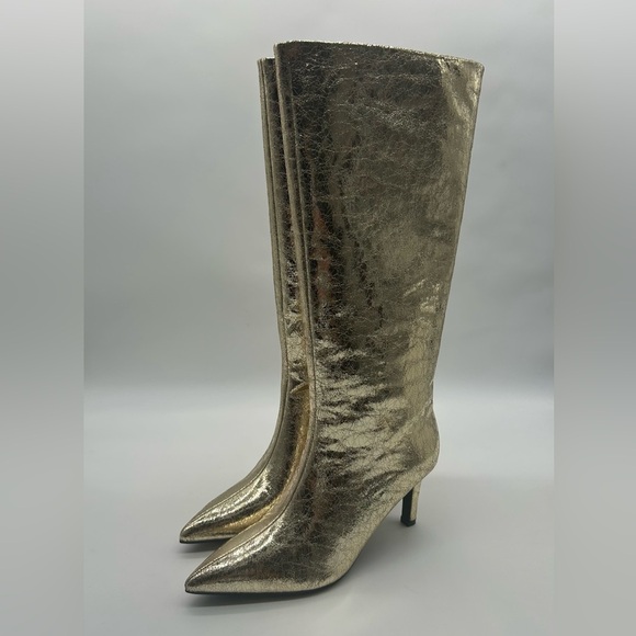 Worthington Gold Metallic Knee High Boots | Size 9.5M | Vegan | New With Box - Picture 6 of 16